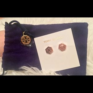 TORY BURCH Hex Logo Stud Earrings